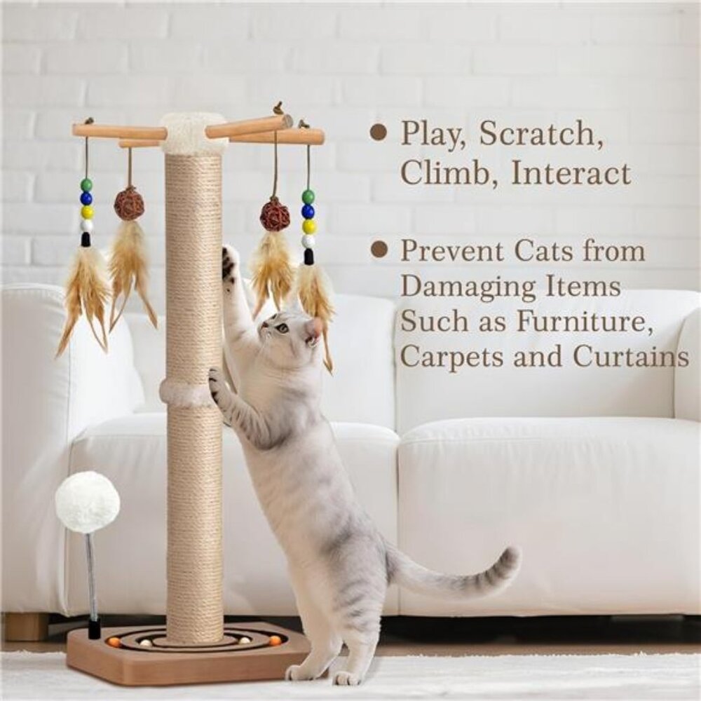 Cat Scratching Post Sisal Interactive Furniture Toys Cats Adults - Picture 4 of 7